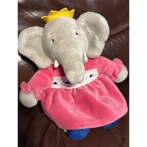 Vintage Babar Plush Queen Celeste Elephant Stuffed Animal